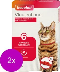 Beaphar Vlooienband 6 Maanden Kat 35 Cm - Anti Vlooienmiddel - 2 X Rood -Kattenbenodigdheden Winkel 1000x1200
