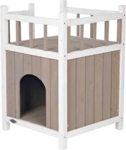 Trixie Kattenhuis Cat's Home Met Balkon Grijs / Wit - 45X65X45 CM -Kattenbenodigdheden Winkel 1009x1200 2