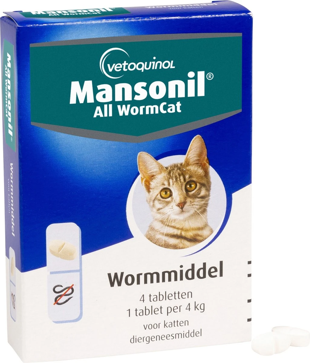 Mansonil All Worm Cat Ontworming - Kat - 4 Tabletten 3 Mansonil All Worm Cat Ontworming - Kat - 4 Tabletten - Afbeelding 3