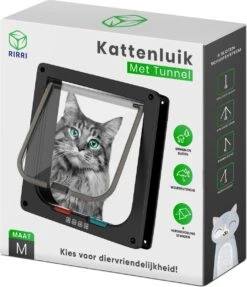 Rirri Kattenluik Met Tunnel - 4 Vergrendelingsstanden - Weersbestendig - Binnen En Buiten - Maat M - Zwart - 19 X 20 Cm -Kattenbenodigdheden Winkel 1031x1200 4