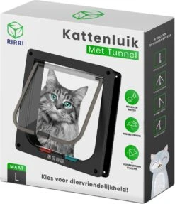 Rirri Kattenluik Met Tunnel - 4 Vergrendelingsstanden - Weerbestendig - Binnen En Buiten - Grote Kat - Maat L - Wit - 25,5 X 23.5 Cm -Kattenbenodigdheden Winkel 1031x1200 6
