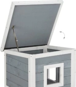 Relaxdays Kattenhuis Buiten - Groot Kattenhok Binnen - Hoog Kattenmeubel Grijs Hout - Tuin -Kattenbenodigdheden Winkel 1047x1200 1