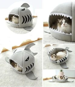 MikaMax Haai Hondenmand - Kattenmand - Dierenmand - Huisdierkussen - Mand Of Bed - Origineel - Extra Zacht Materiaal - 42 X 42 X 36 Cm -Kattenbenodigdheden Winkel 1047x1200 2