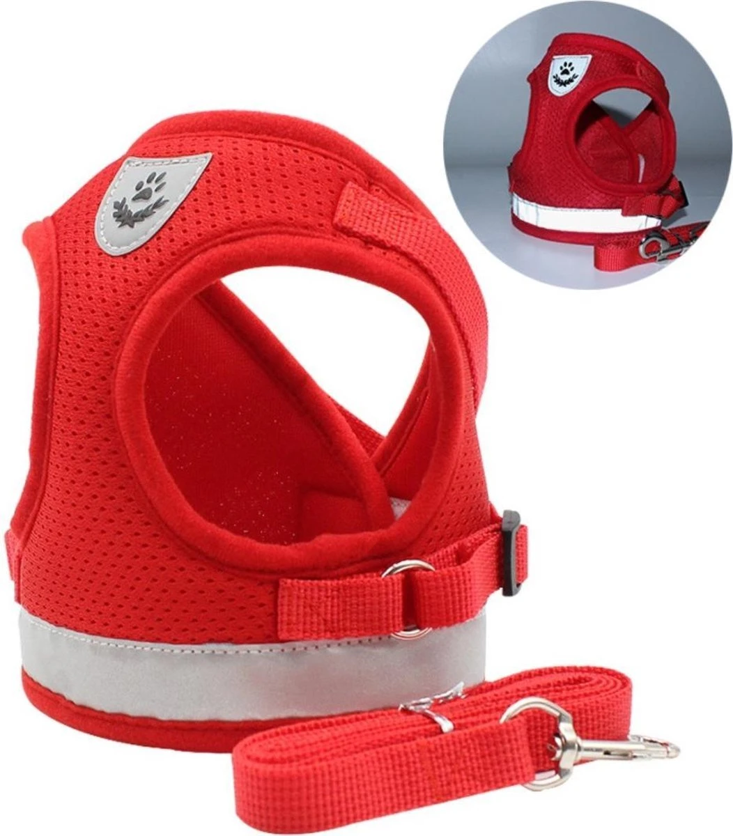 Merkloos Kittentuigje - Verstelbaar Kattentuigje Reflecterend - Kattenharnas - Kattentuig Met Looplijn - Rood - Maat XS 1 Merkloos Kittentuigje - Verstelbaar Kattentuigje Reflecterend - Kattenharnas - Kattentuig Met Looplijn - Rood - Maat XS