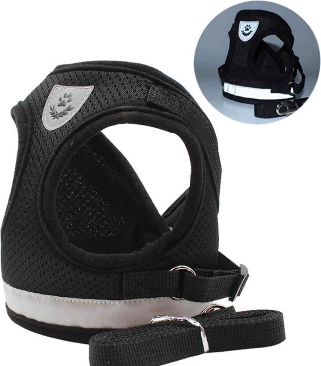 Merkloos Kattentuigje Met Looplijn | Zwart Kattenharnas| Easy Step In | Kattenriem | Kattenlijn | Kattentuig | Maat M 1 Merkloos Kattentuigje Met Looplijn | Zwart Kattenharnas| Easy Step In | Kattenriem | Kattenlijn | Kattentuig | Maat M