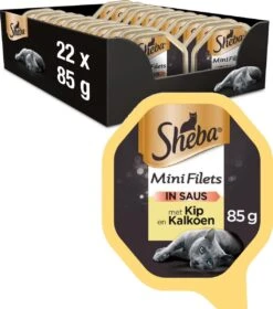 Sheba Mini Filets In Saus Katten Natvoer - Kip & Kalkoen - 22 X 85 Gr