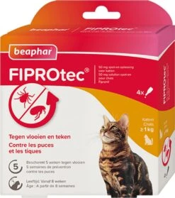 Beaphar Fiprotec Kat - Vlooienbestrijding - >1 Kg - 4 Pipetten -Kattenbenodigdheden Winkel 1062x1200