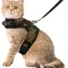 Kattentuigje Met Leiband Riem Kattenharnas Camouflage Maat M Kat & Kitten - Dieren Kattenriem - Cat Leash - Halsomvang 20 Tot 26cm - Borstomvang 30 Tot 34cm - Zootic®