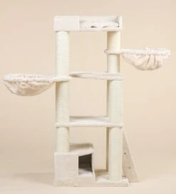 RHRQuality Corner Coon Krabpaal Voor Grote Katten - 60 X 56 X 151 Cm - Crème -Kattenbenodigdheden Winkel 1089x1200 2