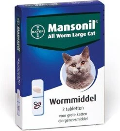 Mansonil All Worm Large Cat Ontworming - Grote Kat - 2 Tabletten -Kattenbenodigdheden Winkel 1094x1200 1