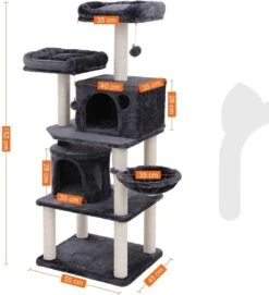 Hoppa! Kattenboom - Krabpaal - Grijs - Fluweel -Kattenbenodigdheden Winkel 1094x1200 2