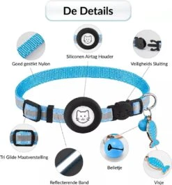 BJØRK Kattenhalsband Airtag - Reflecterend - Zwart - Verstelbaar - 20 Tot 30 Cm - Tracker- GPS - Geschikt Voor Apple AirTag - Kattenriem - Katten Accessoire - Halsband Kat Airtag -Kattenbenodigdheden Winkel 1113x1200