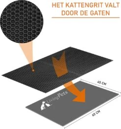 Lavida Home - Kattenbakmat - Grit Opvanger - 45 X 60 Cm - Dubbele Laag & Waterdicht - Katten Mat - Katten Mat Met Opvangruimte Voor Grit - Katten Mat - Kat Benodigdheden - Kitten - Gritmat Voor Poes - Grijs -Kattenbenodigdheden Winkel 1123x1200 4