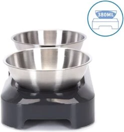 Nobleza Katten Voerbakjes - Ergonomische Dubbele Voerbak - Anti Braak Voerbak Voor Katten - Zwart - Dubbel - RVS -Kattenbenodigdheden Winkel 1126x1200 3