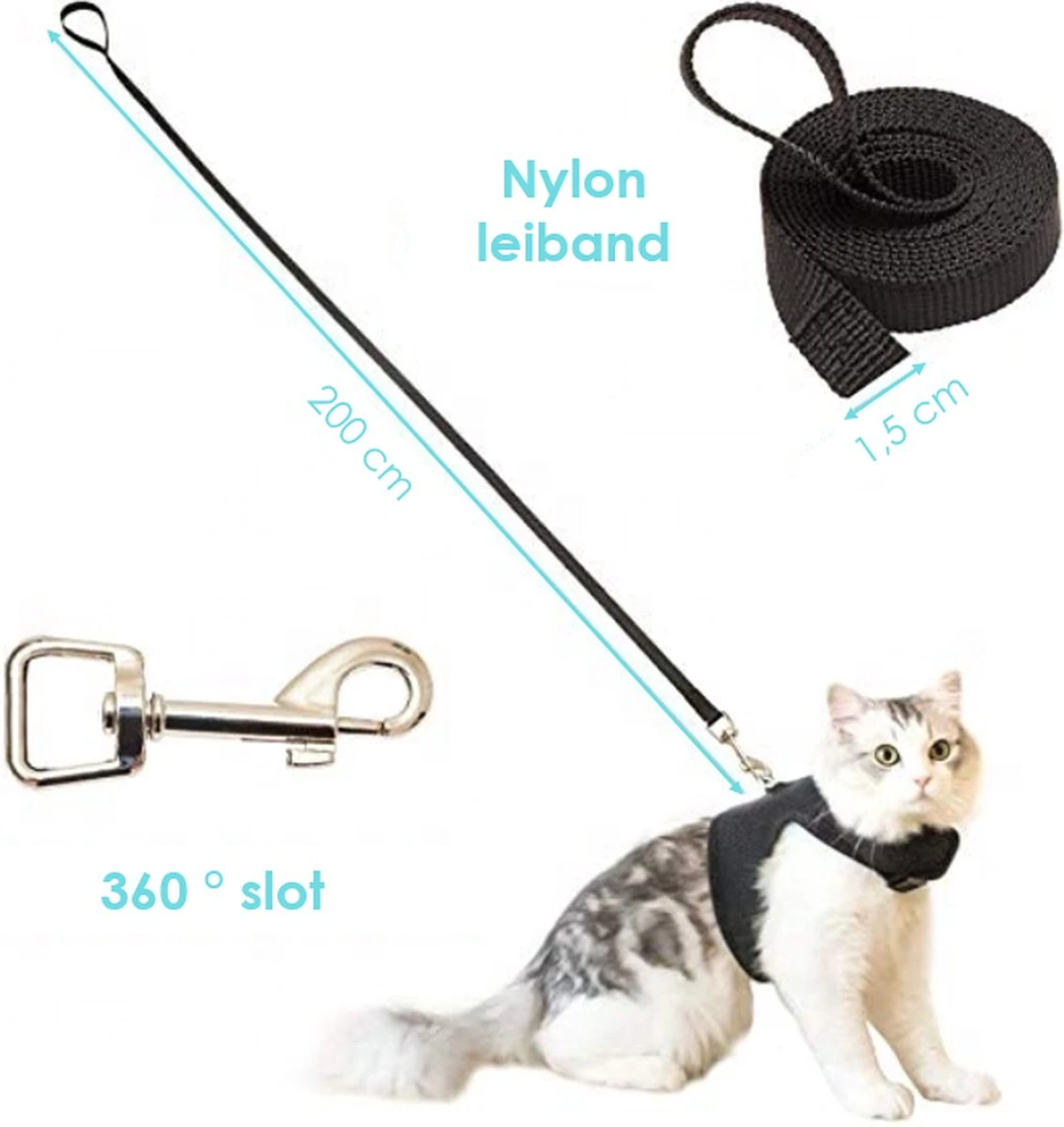 Kattentuigje Met Leiband Riem Kattenharnas Paars Maat M Kat & Kitten - Dieren Kattenriem - Cat Leash - Halsomvang 20 Tot 26cm - Borstomvang 30 Tot 34cm - Zootic® 5 Kattentuigje Met Leiband Riem Kattenharnas Paars Maat M Kat & Kitten - Dieren Kattenriem - Cat Leash - Halsomvang 20 Tot 26cm - Borstomvang 30 Tot 34cm - Zootic® - Afbeelding 5