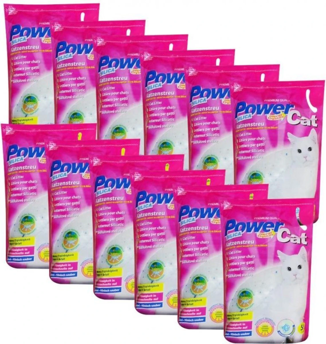 Merkloos PowerCat Silicaat Kattenbakvulling Met Energy Kristallen - 12 X 5L 4 Merkloos PowerCat Silicaat Kattenbakvulling Met Energy Kristallen - 12 X 5L - Afbeelding 4