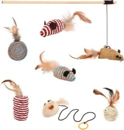 Kattenspeelgoed - Set Met 7 Kattenspeeltjes - Complete Set - Kattenhengel - Speelmuis -Kattenbenodigdheden Winkel 1145x1200