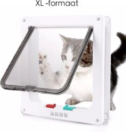 Merkloos Kattenluik - Inclusief Tunnel - 4 Vergendelingsstanden - Wit - Waterdicht - 23 X 25 X 5.5 Cm -Kattenbenodigdheden Winkel 1149x1200 4