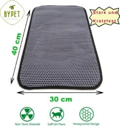 Blue Eyes Kattenbakmat, 30 Cm X 40 Cm, (!!! MAAT !!!) Kattenbakmat, Kattenbakonderlegger, Honingraatdesign, Kattenbak, Waterdicht, Dubbellaags Ontwerp, Honingraatmat (grijs) -Kattenbenodigdheden Winkel 1150x1200 3
