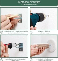 Pfotenolymp® Kattenklimwand - Wandmontage - 22 X 6 Cm - 2 Klimtreden Voor Klimlandschap - Klimboom - Klimwand Voor Katten Met Sisal -Kattenbenodigdheden Winkel 1154x1200 10