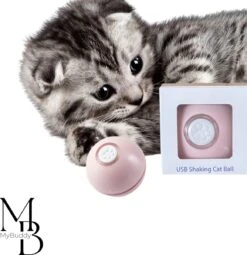 MyBuddy - Interactieve Zelf Rollende Bal - Kattenspeeltjes - Kattenspeelgoed - Bal Voor Katten - LED Lights - Speelgoed - USB - Roze