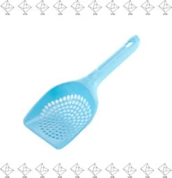 Merkloos EPIN | Kattenbak Schepje | Poep Schep | 20 CM | Kleine Gaten | BLAUW