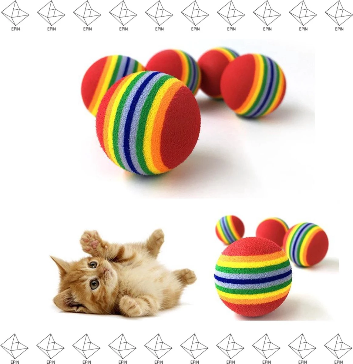 Merkloos EPIN | Katten Balletjes | Katten Speelgoed | Kattenspeeltjes | Interactief Spelen | Kittens | 3.5 CM | 2 Stuks 1 Merkloos EPIN | Katten Balletjes | Katten Speelgoed | Kattenspeeltjes | Interactief Spelen | Kittens | 3.5 CM | 2 Stuks