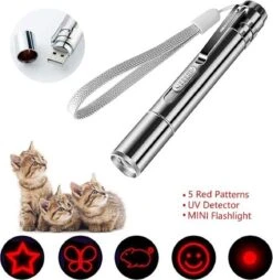 Merkloos Laserpen - Daily Accessoires - USB Oplaadbaar - Kattenspeeltjes - Laserlampje - 7 Verschillende Standen - RVS Zilver - Zaklamp - UV Lamp – Kattenspeelgoed -Kattenbenodigdheden Winkel 1167x1200 3