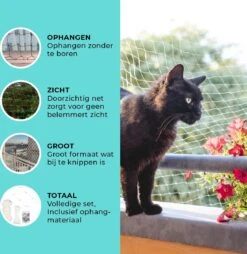 Kattennet Premium - 600 X 300 CM - Kattennet Voor Balkon - Transparant - Balkon Net - Makkelijk Te Monteren -Kattenbenodigdheden Winkel 1168x1200 5