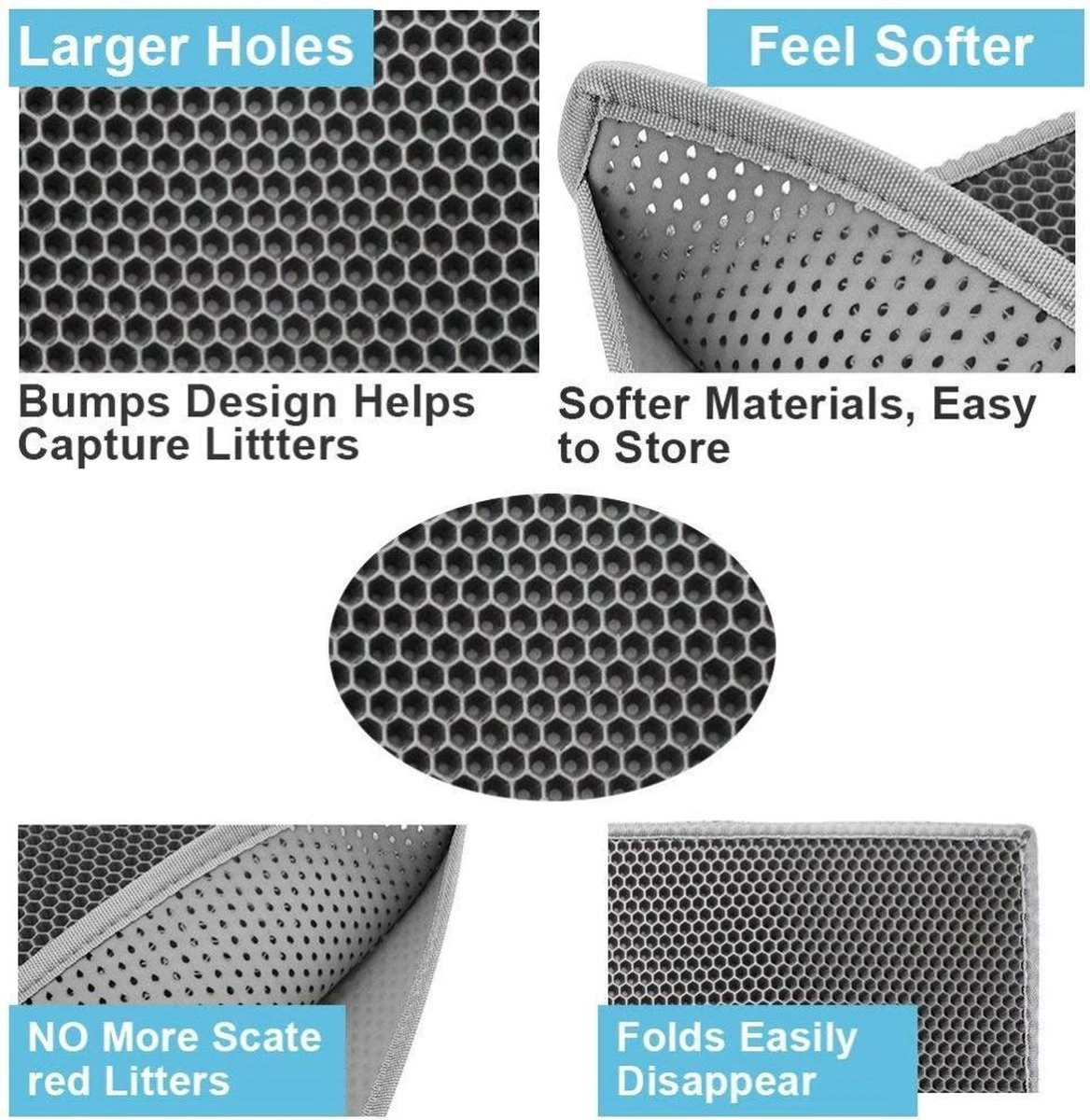 Oorspronkelijke Kattenbakmat, Kattenbak Mat Accessoire, Grit Opvangen, Honinggraad, Katten Mat, Waterdichte Dubbele Laag, Zwart, Urine/water Afstotend, Kat & Kitten, Cat Litter Mat 40x50cm 3 Oorspronkelijke Kattenbakmat, Kattenbak Mat Accessoire, Grit Opvangen, Honinggraad, Katten Mat, Waterdichte Dubbele Laag, Zwart, Urine/water Afstotend, Kat & Kitten, Cat Litter Mat 40x50cm - Afbeelding 3