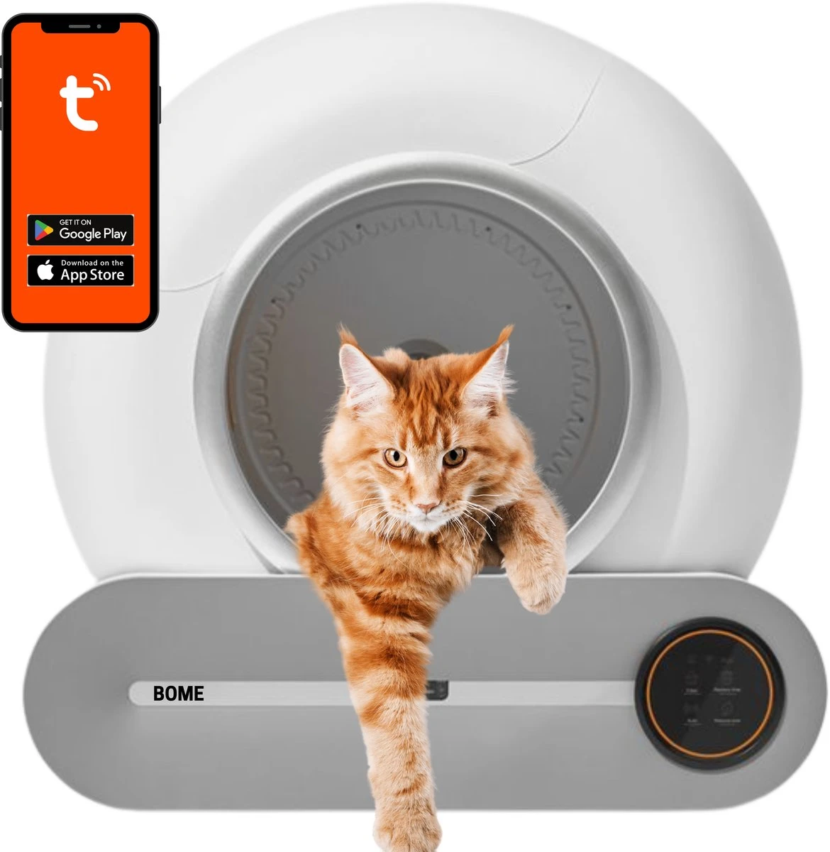 BOME Automatische Kattenbak - Zelfreinigende Kattenbak - Met App En Touchscreen - 65L 1 BOME Automatische Kattenbak - Zelfreinigende Kattenbak - Met App En Touchscreen - 65L