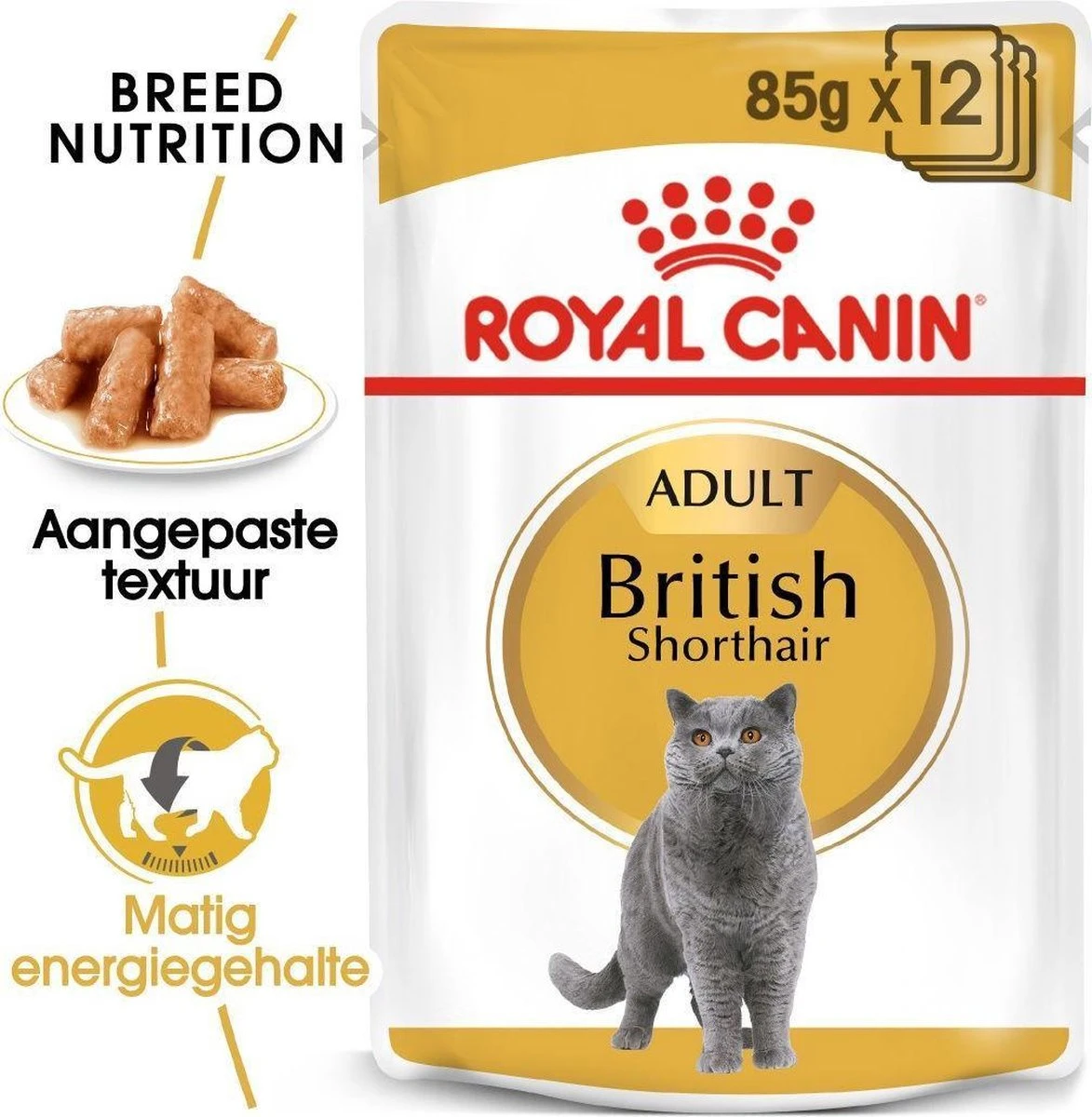 Royal Canin Fbn British Shorthair Adult Pouch - Kattenvoer - 12x85 G 9 Royal Canin Fbn British Shorthair Adult Pouch - Kattenvoer - 12x85 G - Afbeelding 9