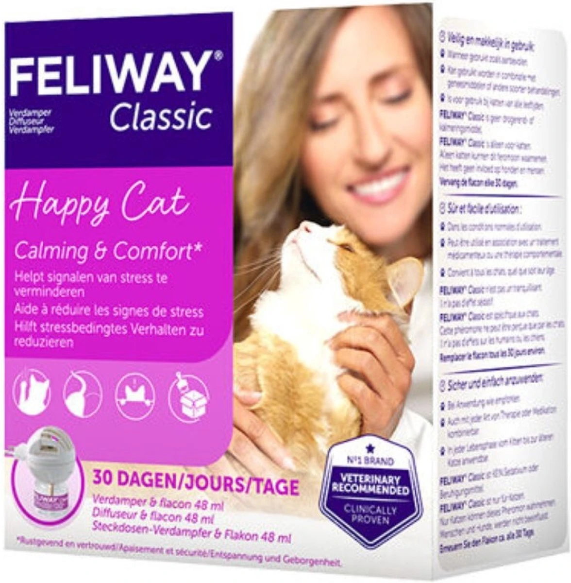 Feliway Classic - Startset - 1 Verdamper + 1 Vulling 48ml - Anti-stress Voor Kat 10 Feliway Classic - Startset - 1 Verdamper + 1 Vulling 48ml - Anti-stress Voor Kat - Afbeelding 10