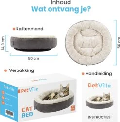 Petville Kattenmand - 50 Cm - Wasbaar - Donut - Waterbestendig - Grijs 13 Petville Kattenmand - 50 Cm - Wasbaar - Donut - Waterbestendig - Grijs -Kattenbenodigdheden Winkel 1181x1200 5