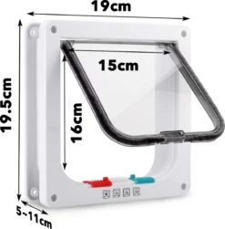 DOWO® - Kattenklep - Kattenluik - Kattenluikje - 4-weg Magneetsluiting Huisdierklep, Eenvoudige Installatie Kattendeur Huisdierendeur Aan De Muur, Houten Deur, Upvc Binnendeur, Baksteenwanden, Houten Deuren (M - Buitenmaat 19 X20 Cm) -Kattenbenodigdheden Winkel 1183x1200 7