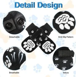 Merkloos 4x Antislip Sokken Voor Honden - Hondensokken Met Klittenbandsluiting - Hondenschoenen Pootbescherming Hond Pootbeschermer -Kattenbenodigdheden Winkel 1184x1200 6