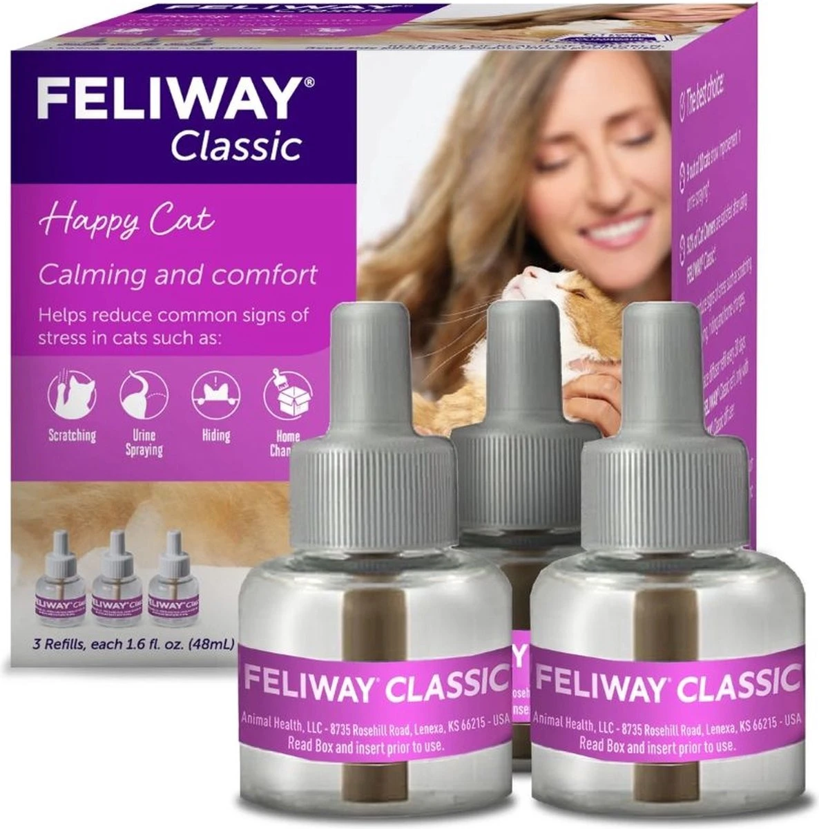 Feliway Classic - Navulling - 3 X 48 Ml - Anti-stress Kat 4 Feliway Classic - Navulling - 3 X 48 Ml - Anti-stress Kat - Afbeelding 4