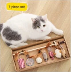 Kattenspeelgoed - Set Met 7 Kattenspeeltjes - Complete Set - Kattenhengel - Speelmuis -Kattenbenodigdheden Winkel 1186x1200 10