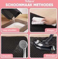 TEBJEN Kattenbakmat – Kattenbak Mat Grit Opvanger - Schoonloop Katten Mat – Dubbele Waterdichte Laag – Uitloopmat Kattenbak – Kattenbak Accessoires - Met Speelgoedmuisje En Schepje - 30cm * 30cm -Kattenbenodigdheden Winkel 1187x1200 3