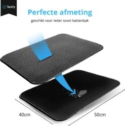 Tenify Kattenbakmat + Extra Kattenbak Schepje - 40 X 50 Cm - Waterdicht - Dubbele Laag - Honingraatstructuur - Uitloopmat - Mat -Kattenbenodigdheden Winkel 1189x1200 8