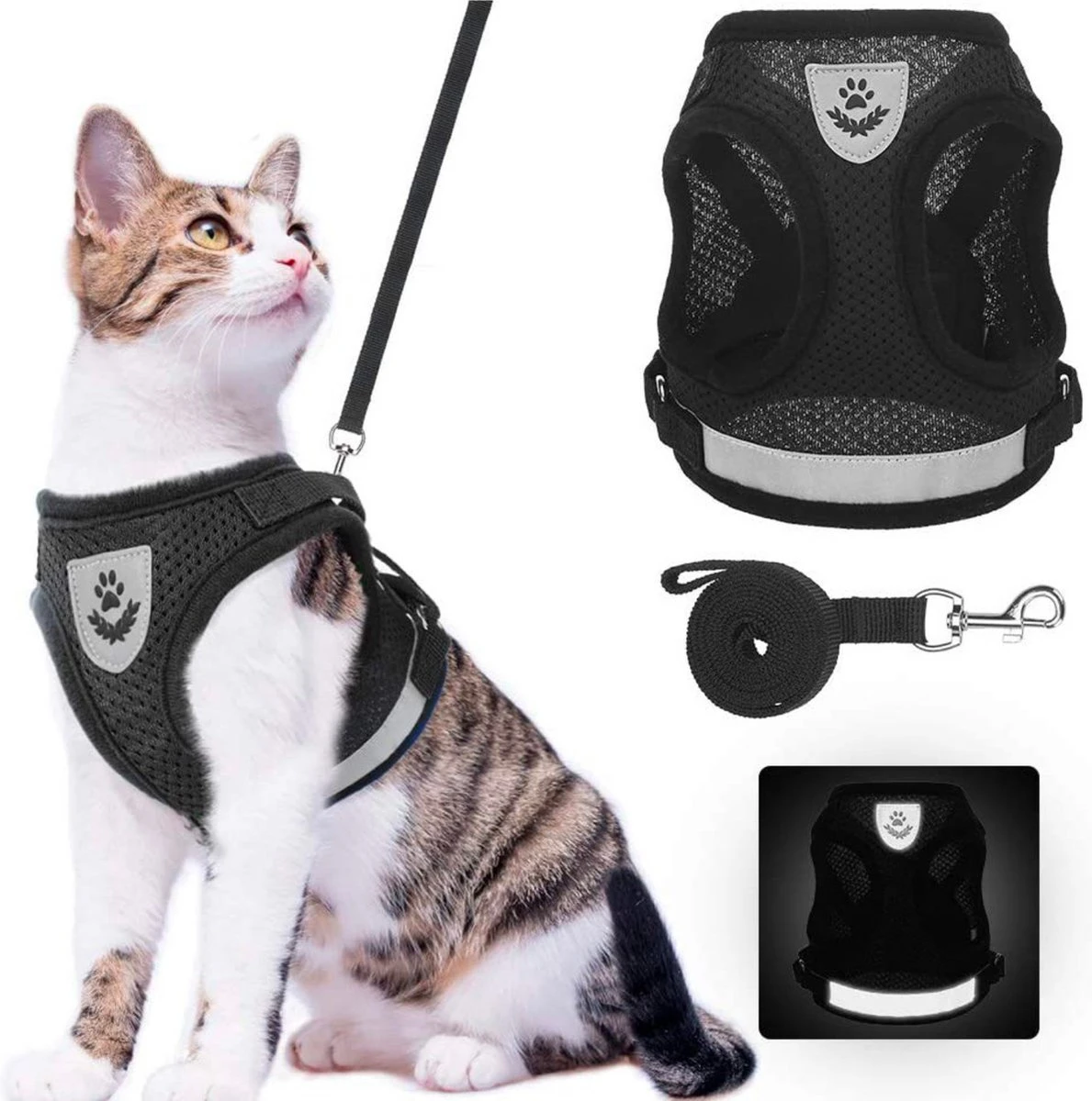 Merkloos Kittentuigje - Kattentuigje Reflecterend - Kattenharnas - Kattentuig Met Looplijn - Zwart - Maat XS 6 Merkloos Kittentuigje - Kattentuigje Reflecterend - Kattenharnas - Kattentuig Met Looplijn - Zwart - Maat XS - Afbeelding 6