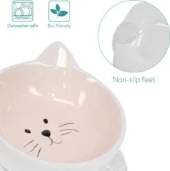 Navaris Voerbakjes Voor Katten - Set Van 2 Voer- En Waterbakken - Etensbak Van Keramiek - Met Antislip Voetjes - Kattenvorm - Roze/Groen -Kattenbenodigdheden Winkel 1194x1200 6