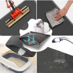 Blue Eyes Kattenbakmat, 30 Cm X 40 Cm, (!!! MAAT !!!) Kattenbakmat, Kattenbakonderlegger, Honingraatdesign, Kattenbak, Waterdicht, Dubbellaags Ontwerp, Honingraatmat (grijs) -Kattenbenodigdheden Winkel 1194x1200 9