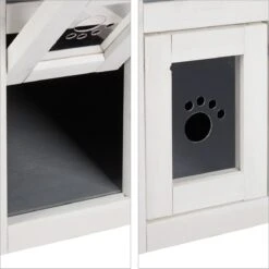 Relaxdays Kattenhuis Buiten - Groot Kattenhok Binnen - Hoog Kattenmeubel Grijs Hout - Tuin -Kattenbenodigdheden Winkel 1198x1200 10