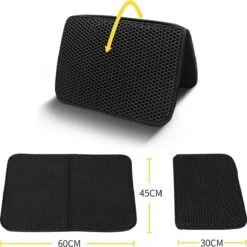 Nobleza Kattenbakmat - Kattenmat Met Filter - Kattenbak Accessoires - Grit Opvanger - 3 Lagen - Waterdicht - 60x45 Cm - Opvouwbaar - Zwart -Kattenbenodigdheden Winkel 1199x1200 21