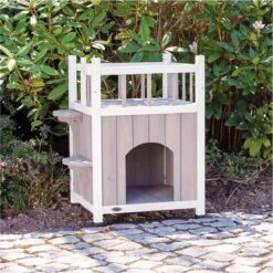 Trixie Kattenhuis Cat's Home Met Balkon Grijs / Wit - 45X65X45 CM -Kattenbenodigdheden Winkel 1199x1200 7