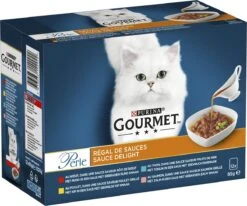Gourmet Perle Sauce Delight - Kattenvoer Natvoer - Rund, Kip, Tonijn & Zalm - 48 X 85 Gr -Kattenbenodigdheden Winkel 1200x1000 1