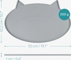 Navaris Siliconen Voederbakmat Voor Katten - Waterdichte Anti-slip Mat Voor Voerbak En Waterbak - 50x32 Cm - In Grijs Kattendesign -Kattenbenodigdheden Winkel 1200x1009 1
