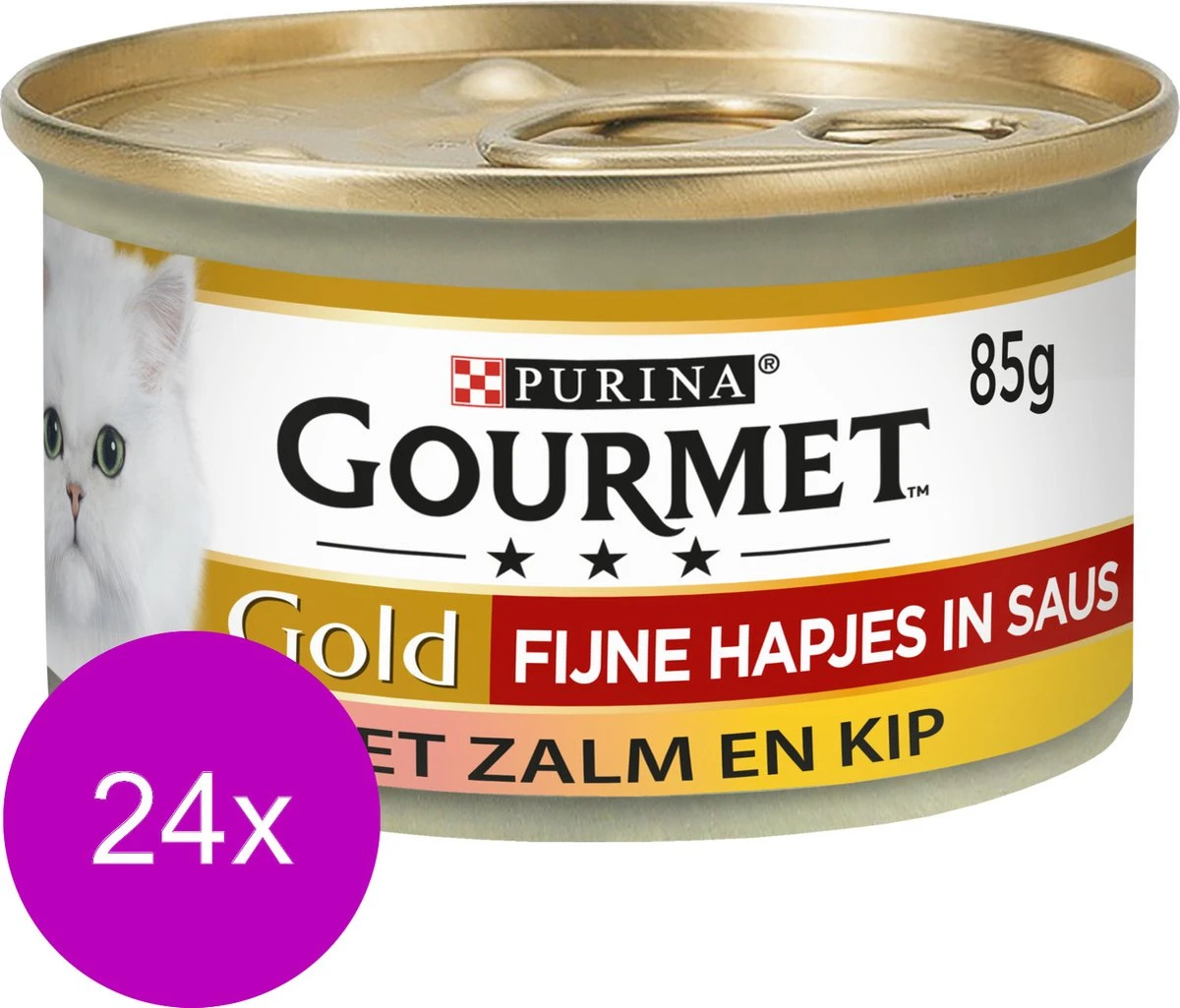 Gourmet Gold Fijne Hapjes - Kattenvoer Natvoer - Zalm & Kip - 24 X 85 Gr 9 Gourmet Gold Fijne Hapjes - Kattenvoer Natvoer - Zalm & Kip - 24 X 85 Gr - Afbeelding 9