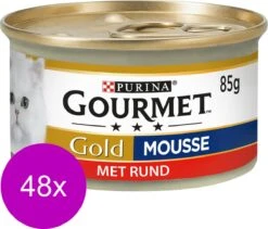 Merkloos Gourmet Gold Mousse 85 G - Kattenvoer - 48 X Rund -Kattenbenodigdheden Winkel 1200x1025